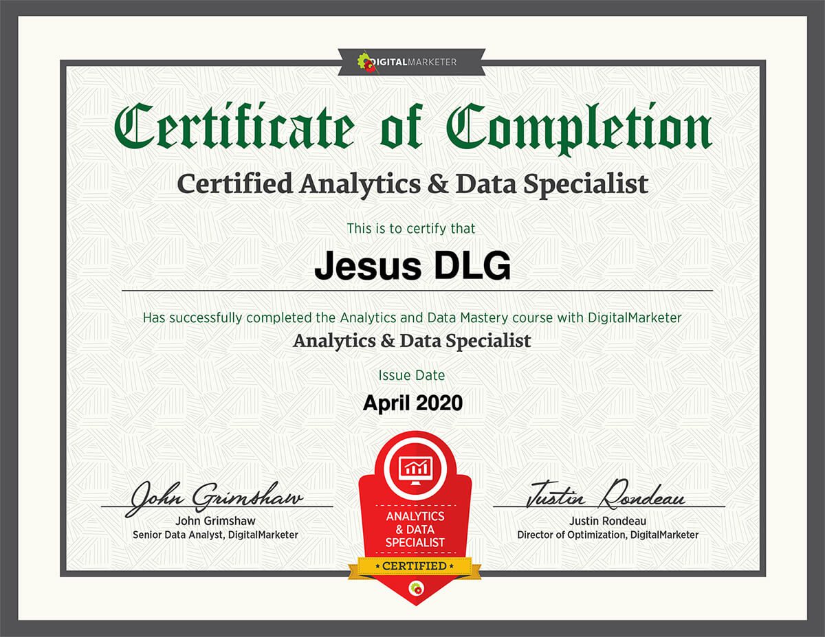 Diploma de Certificacion en Analítica de Datos